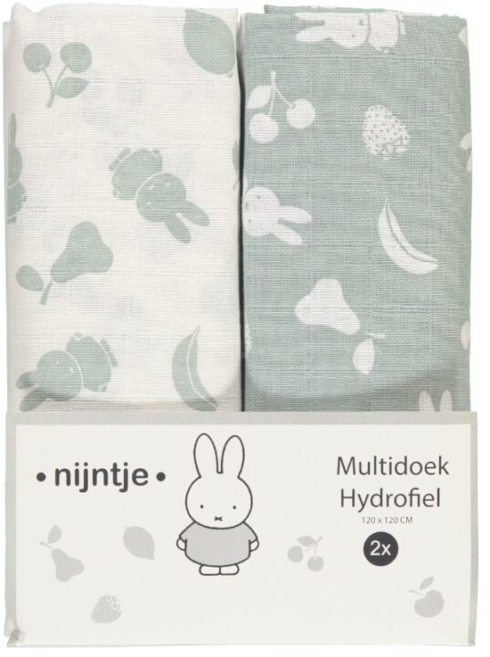 Hydrofiel Multidoek / Swaddle Nijntje Fruit Groen